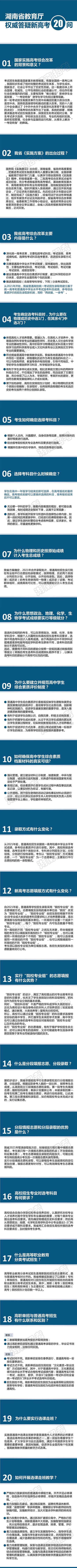 湖南：省教育厅权威答疑新高考20问（图解）
