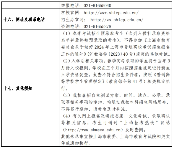 上海电力大学2024年春季考试招生简章